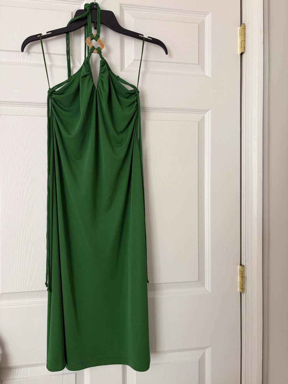 Zara Emerald Green Backless Halter Midi Dress